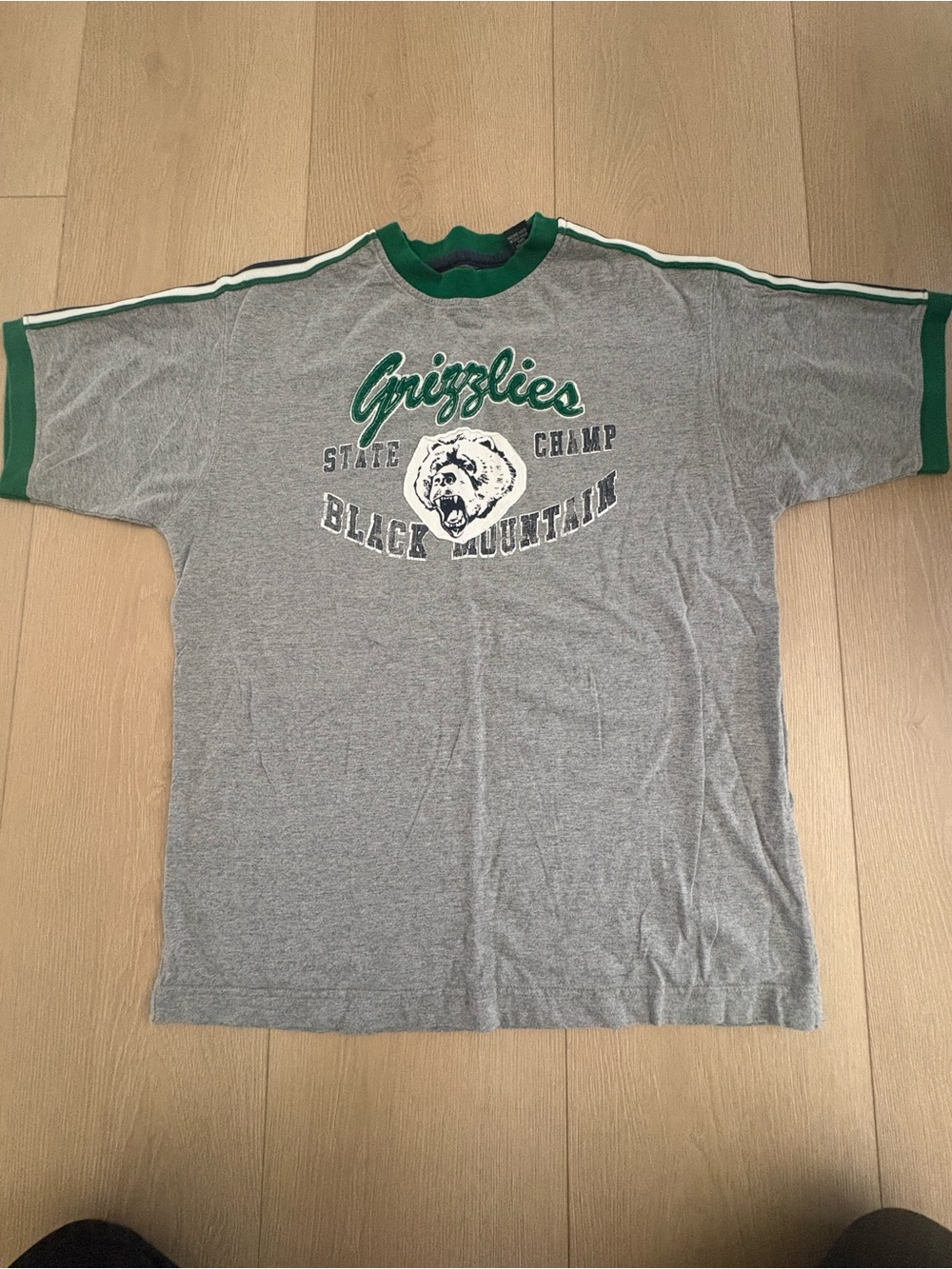 Point Zero Grey T-Shirt with Green Trim & Grizzlies Graphic